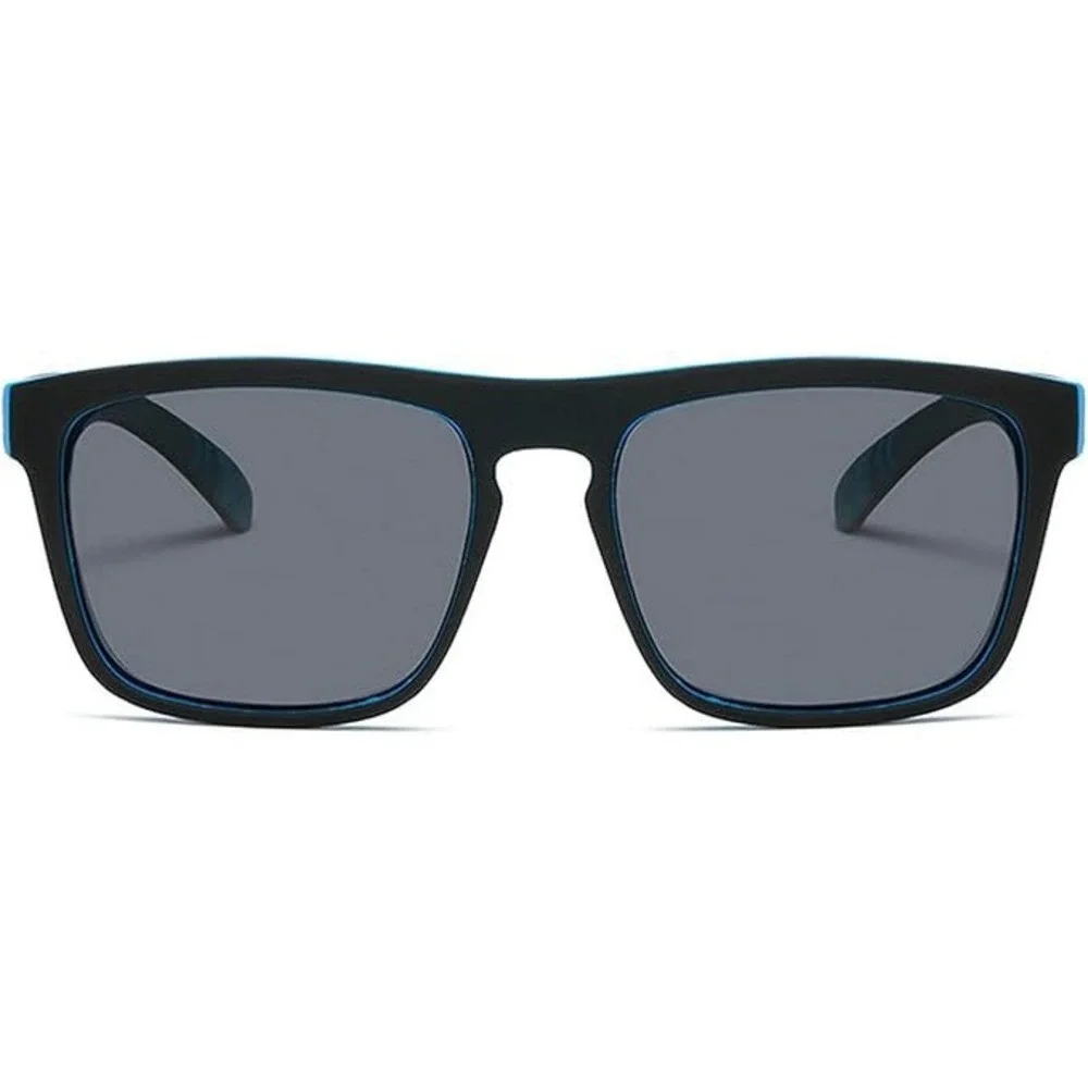 Men Black Blue Sport Wrap Frame UV Protection Eyewear Polarized Sunglasses Gafas